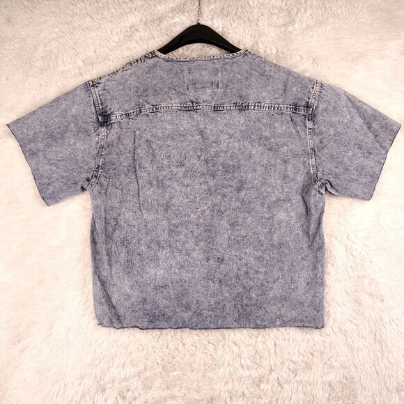Vintage Don't Stop Acid Wash Denim Cutoff T Shirt Size M 90s Made In Hong Kong - Picture 6 of 7